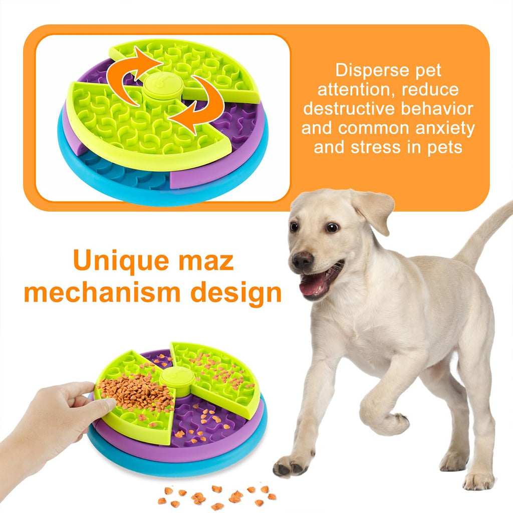 3-in-1 interactive dog puzzle feeder with rotating slow feeder and lick mat - image 3