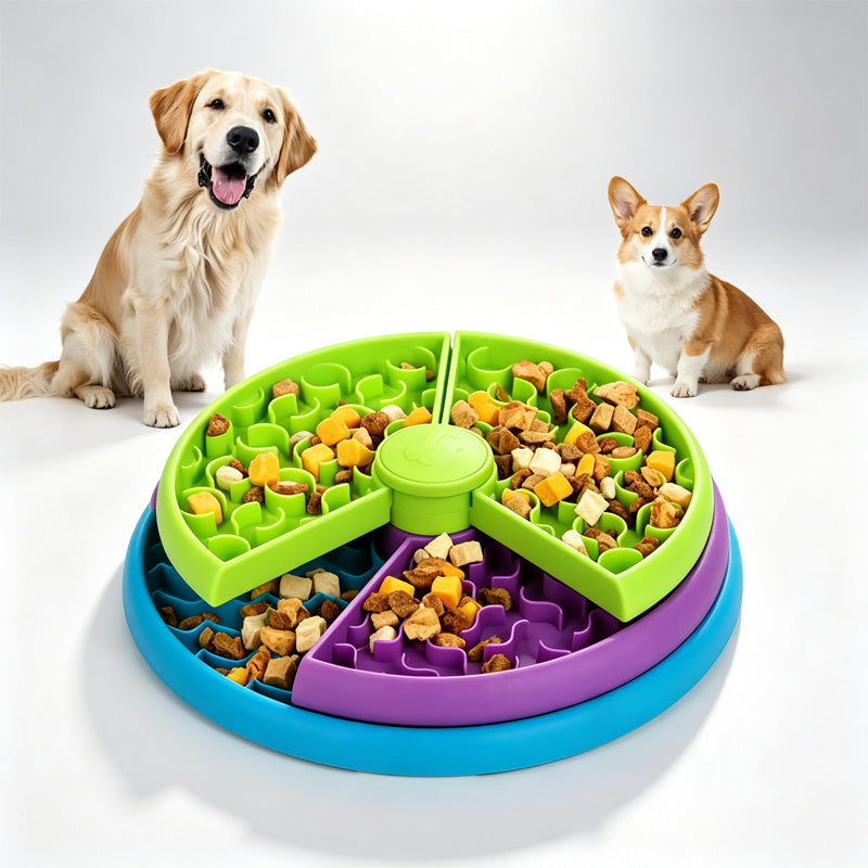 3-in-1 interactive dog puzzle feeder with rotating slow feeder and lick mat - image 1