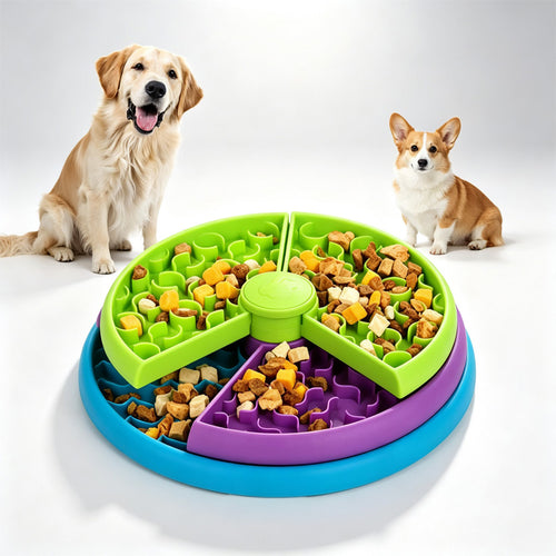 3-in-1 interactive dog puzzle feeder with rotating slow feeder and lick mat - image 1
