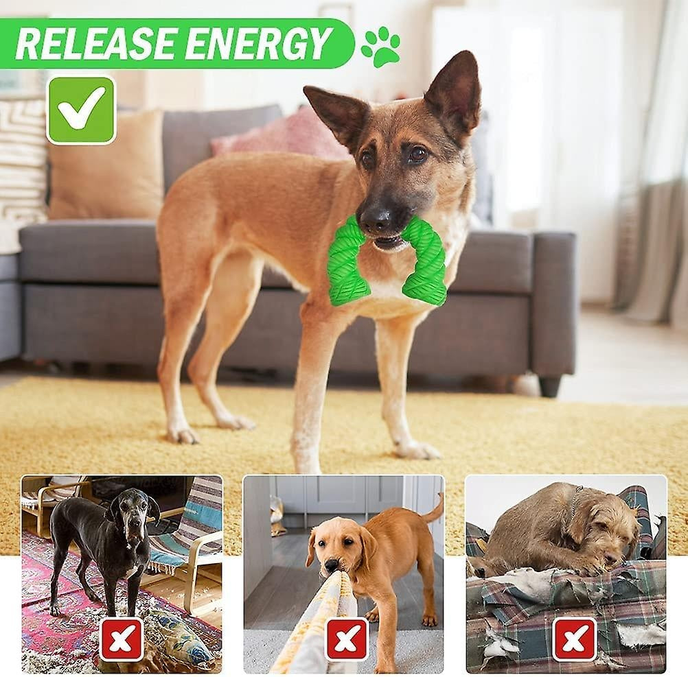 Heavy duty rubber rope chew and tug dog toy - image 2