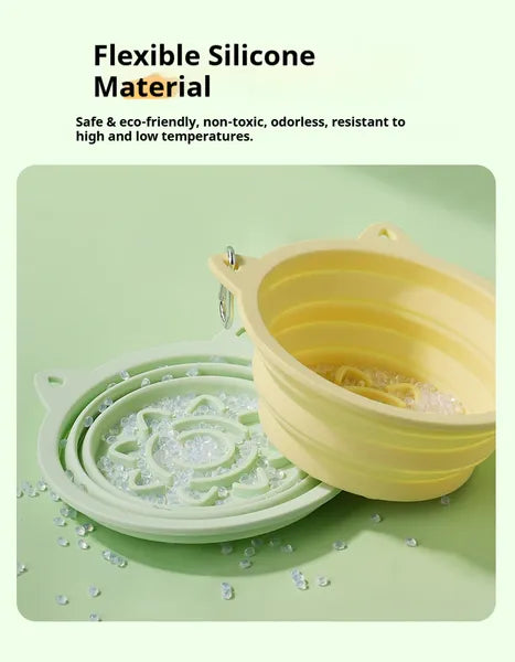 Collapsible slow feeder dog bowl 3-in-1 travel bowl with suction cups - image 10