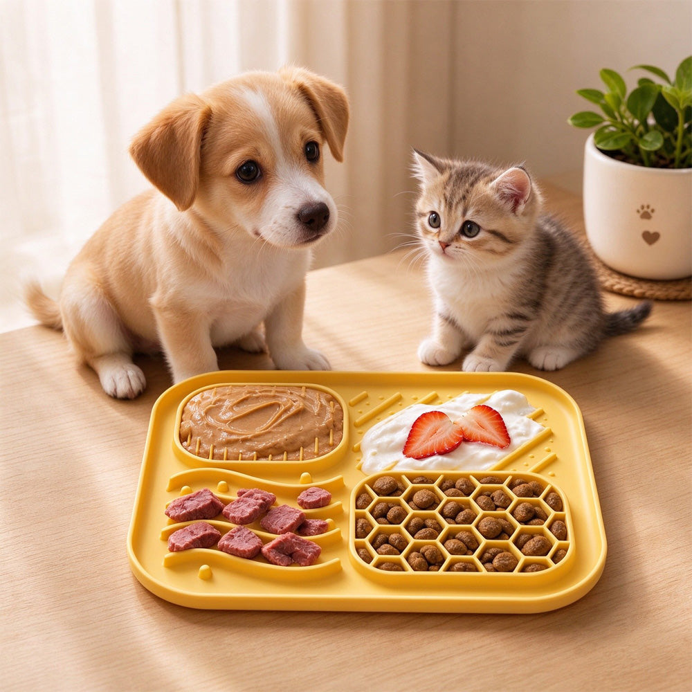 Calming lick mat for dogs and cats with 4 zones and suction cups - image 1