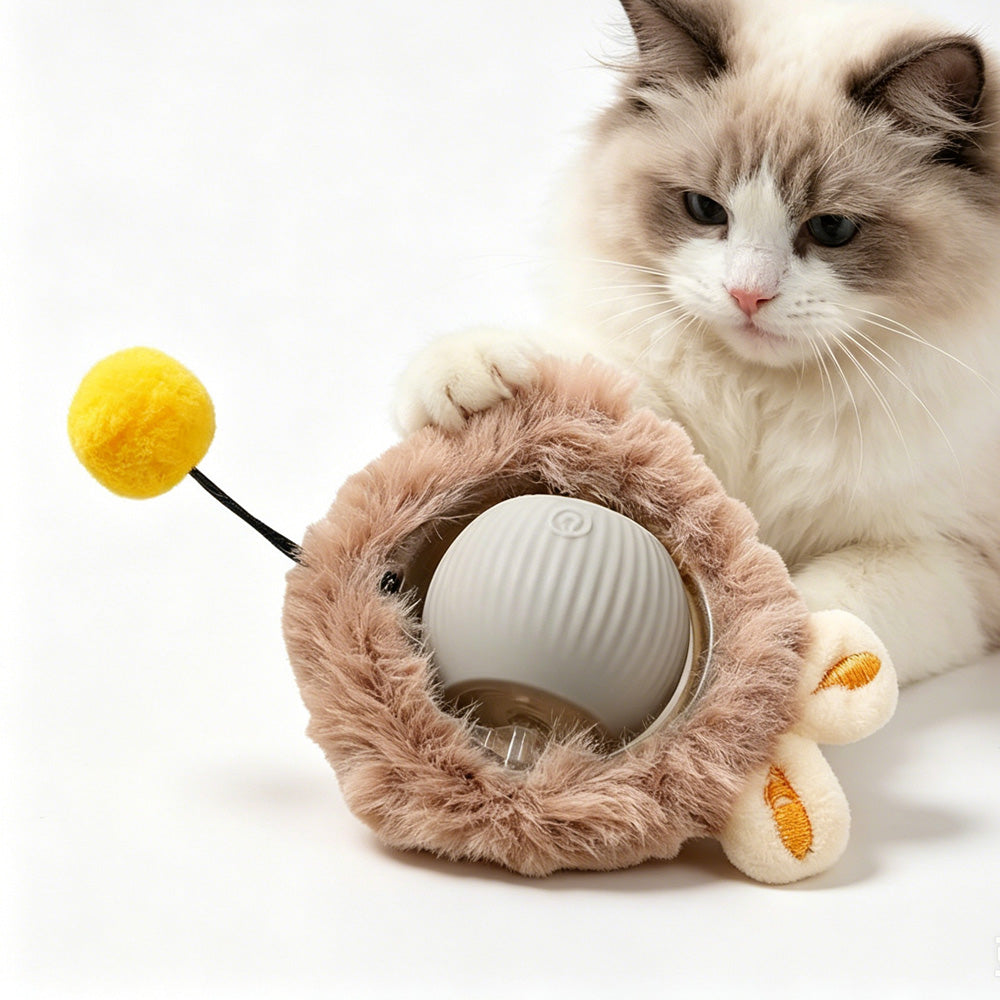 Interactive touch-activated rolling cat ball toy - image 1
