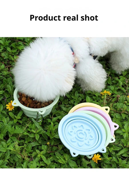 Collapsible slow feeder dog bowl 3-in-1 travel bowl with suction cups - image 3